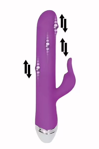 Dancing Pearl Rabbit Purple силиконова интимна машина с движещи се топки, лилав, 23,5 см