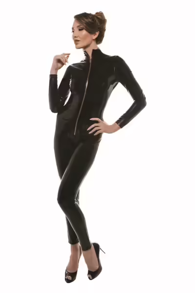 Total Eclipse Catsuit Black S костюм с датска ключалка