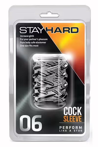 STAY HARD Sleeve 06 Transparent гъвкава интимно покритие 3,9 см