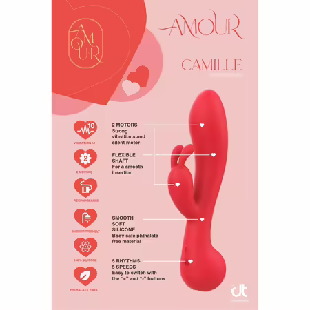 AMOUR Заек Vibe Camille силикон, 2 мотора, водоустойчив 22 см