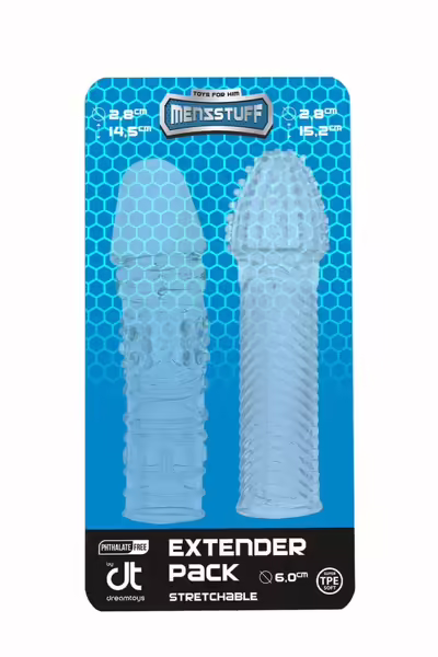 MENZSTUFF Penis Extender Pack Clear Комплект от 2 гъвкави покривала TPE