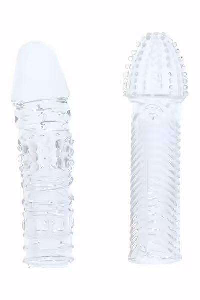 MENZSTUFF Penis Extender Pack Clear Комплект от 2 гъвкави покривала TPE
