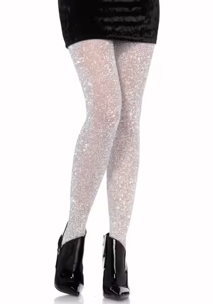 Lurex Shimmer Sheer Pantyhose Сребърни чорапогащи