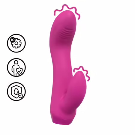 Mini Curved Rabbit Vibrator Pink силиконов двудвигателен масажор