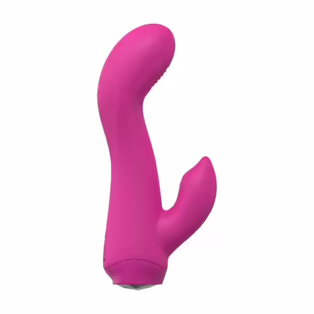 Mini Curved Rabbit Vibrator Pink силиконов двудвигателен масажор