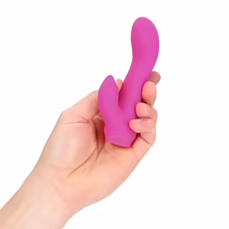 Mini Curved Rabbit Vibrator Pink силиконов двудвигателен масажор