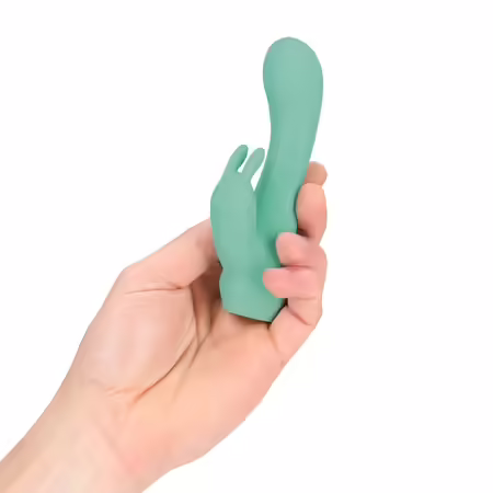Mini Dual Rabbit Vibrator Green компактен двудвигателен масажор