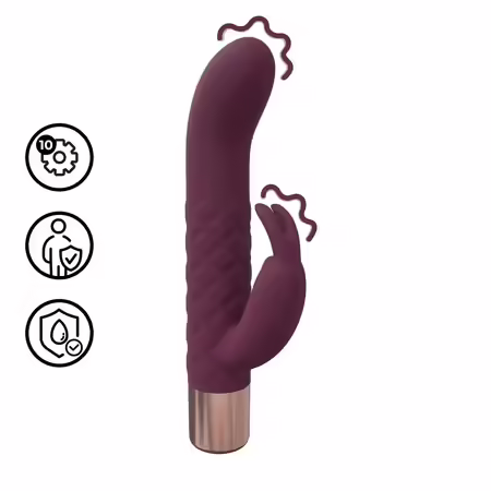 Mini Rabbit Vibrator Burgundy компактен силиконов масажор, водоустойчив