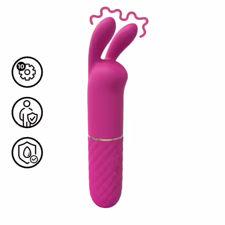 Mini Rabbit Vibrator Pink компактен двузонен масажор, силикон
