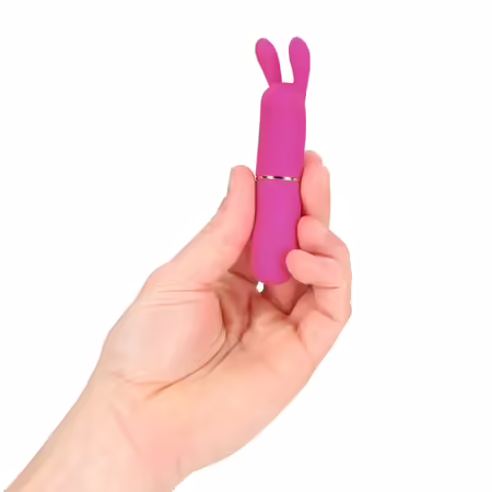 Mini Rabbit Vibrator Pink компактен двузонен масажор, силикон