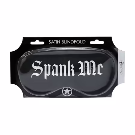Spank Me сатен маска за черни очи Удобен модел с печат