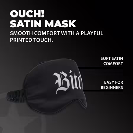 Bijoux Indiscrets Printed Satin Mask Black сатенна маска с печат