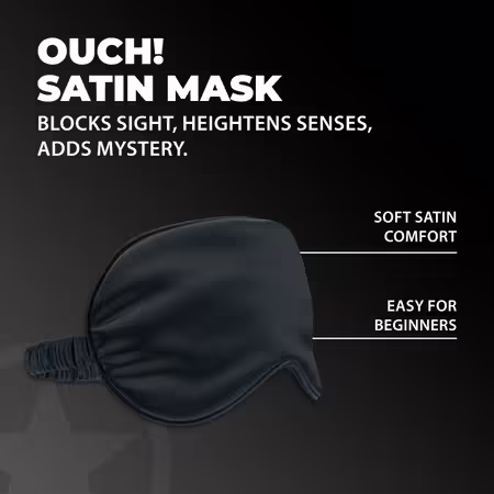 LoversPremium Satin Mask Black сатенена черна маска за очи