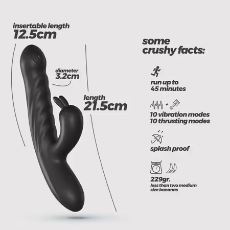 Lapin Black Интимно устройство с функция на движение и двойна стимулация