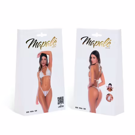 Leg Avenue комплект от 3 части S/M бял омраза, прашки, банда