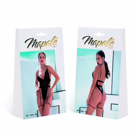 Body M/L Черно с мрежа и подобни на кожата елементи