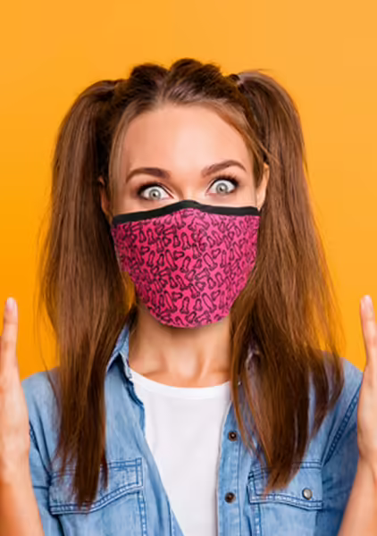 MOODZ Mask модна памучна маска, регулируема, с филтри, черна