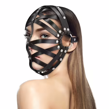 Ouch! Cage Mask Black Регулируема еко-кор маска, унисекс