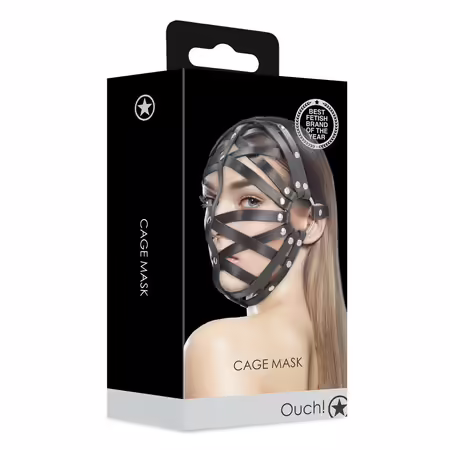 Ouch! Cage Mask Black Регулируема еко-кор маска, унисекс