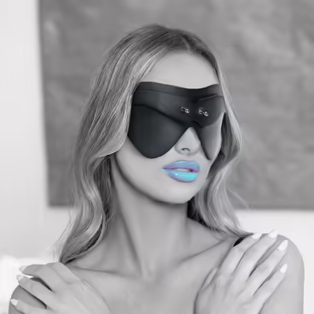 Ouch! Venice Collection кожена маска за очи, черна, High-Fashion