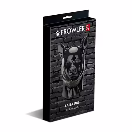 Red Pig Hood Латексова качулка с маска и отвори за очи