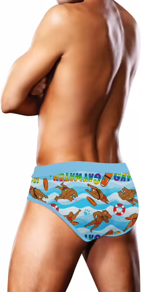 Gaywatch Bears мъжки плува смокини XL с плажен печат