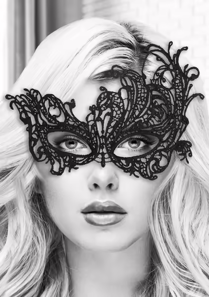 OUCH! Royal Black Lace Mask дантела маска за очи, черна