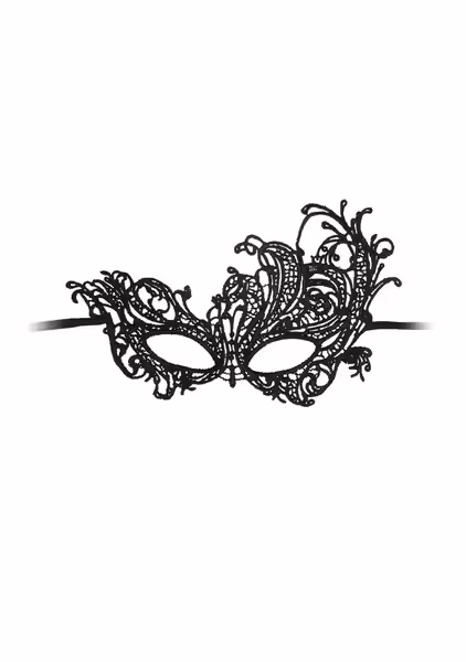 OUCH! Royal Black Lace Mask дантела маска, регулируема, черна