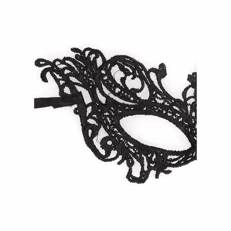 OUCH! Royal Black Lace Mask дантела маска, регулируема, черна