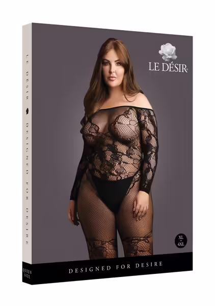 Le Desir бодистокинг Plus Size с мрежа и дантела XL-4XL