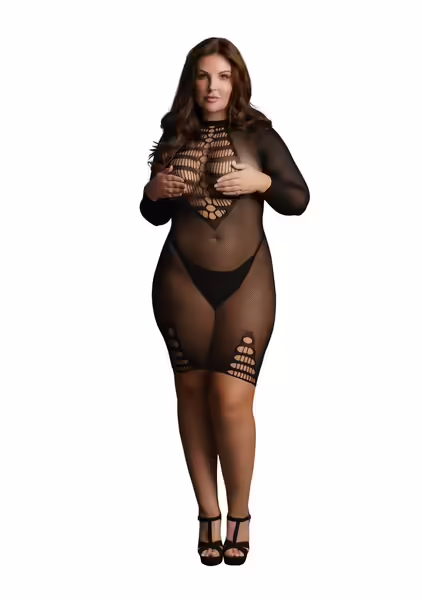 Le Desir Plus Size рокля от мрежа с отворено деколте XXL-5XL