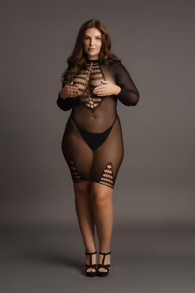 Le Desir Plus Size рокля от мрежа с отворено деколте XXL-5XL