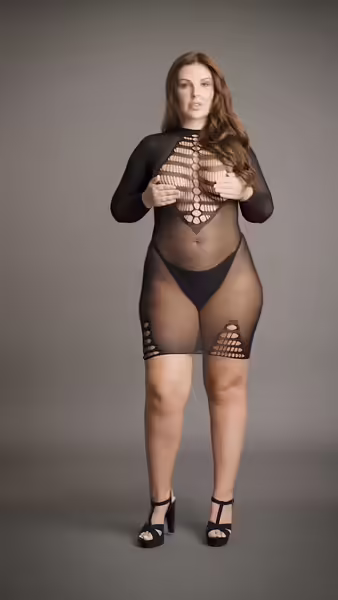 Le Desir Plus Size рокля от мрежа с отворено деколте XXL-5XL