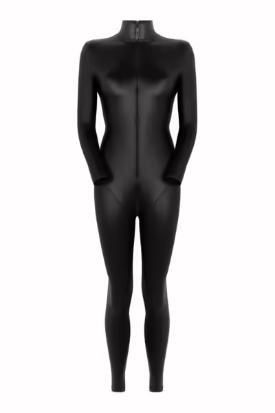 Lilith Suit Wetlook черен дълъг Ръкавици цип 2in1