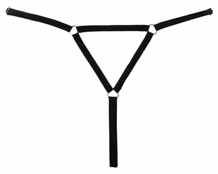 LINGERIE String Rhinestones S-L черни с декоративни кристали