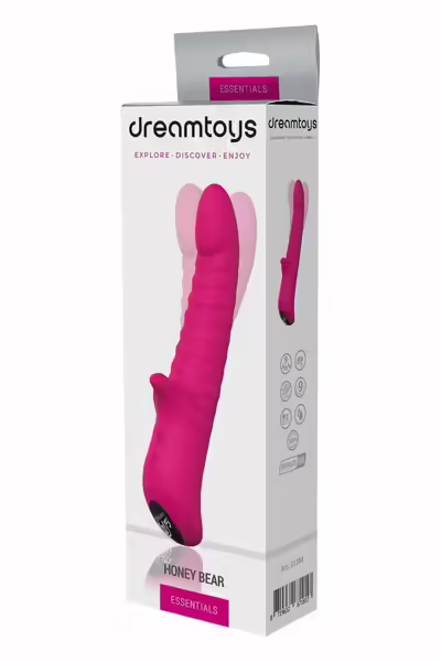 ESSENTIALS Honey Bear Magenta силиконов вибратор, 9 режима, IPX6
