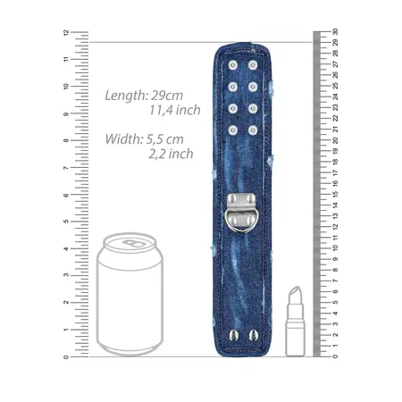 Ouch! Denim Ankle Cuffs Adjustable Soft Padded Blue 29cm