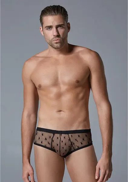 Male Power Star Mesh Brief S/M - Ultra Sheer All-Star Design