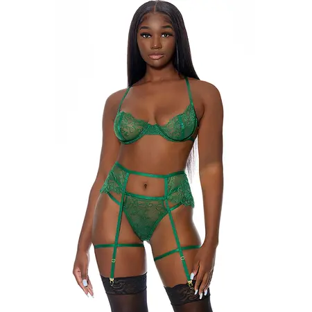 Leg Avenue Blooming Season 3-Piece Lace Lingerie Set XL