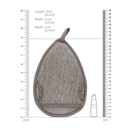 Touche Water Drop Bath Mitt Charcoal Hemp-Flax Exfoliating Glove