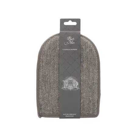 Touche Bath Mitt Flax & Hemp with Charcoal Dual-Sided Exfoliator