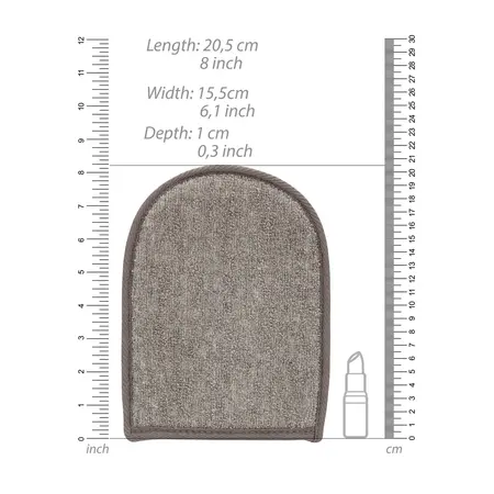 Touche Bath Mitt Flax & Hemp with Charcoal Dual-Sided Exfoliator