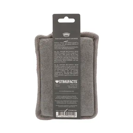 Touche Rectangle Bath Sponge Bamboo Charcoal & Flax Hemp Double-Sided