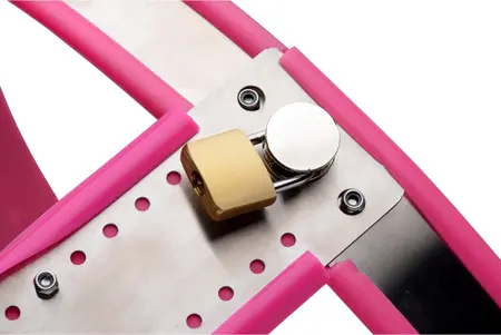 XR Brands Pink Stainless Steel Adjustable Chastity Belt for Women
