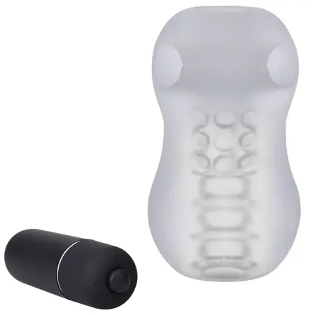 Doc Johnson GoodHead Helping Head Pro Frosted Vibrating Sleeve 3”