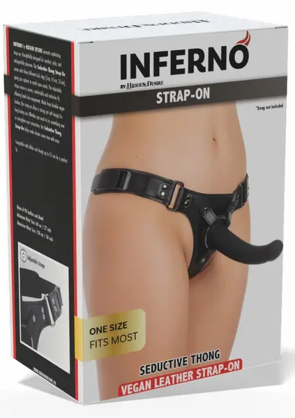 INFERNO by HIDDEN DESIRE Seductive Thong Strap-On Adjustable PU Leather