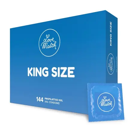 Love Match King Size XXL Condoms 60 mm 144-Pack Extra Comfort Fit