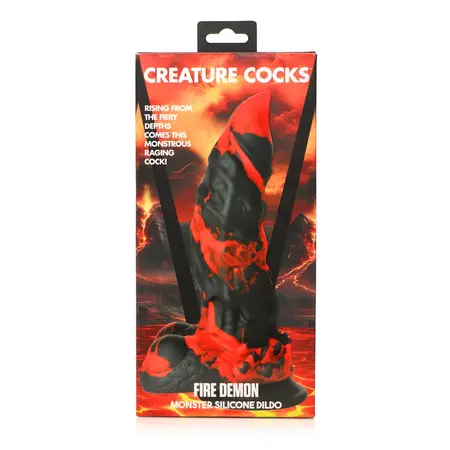 XR Brands Fire Demon Silicone Fantasy Model Red/Black Large