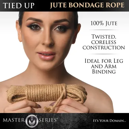 Tied Up Jute Bondage Rope 25ft (7.6m) - Natural Fiber, Coreless Design