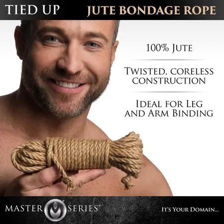 Tied Up Jute Bondage Rope 25ft (7.6m) - Natural Fiber, Coreless Design